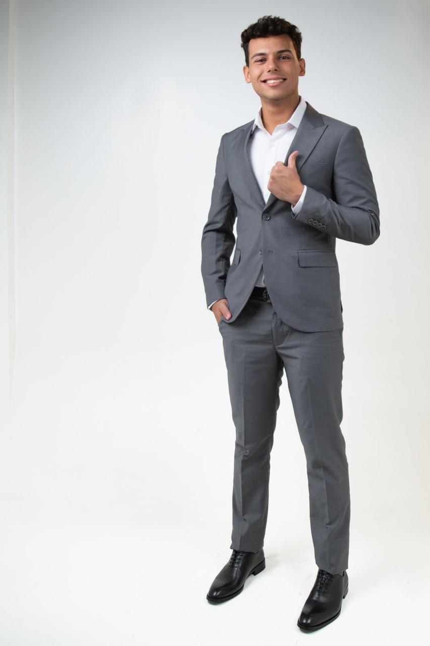 Slim Fit Grey Formal Suit Set