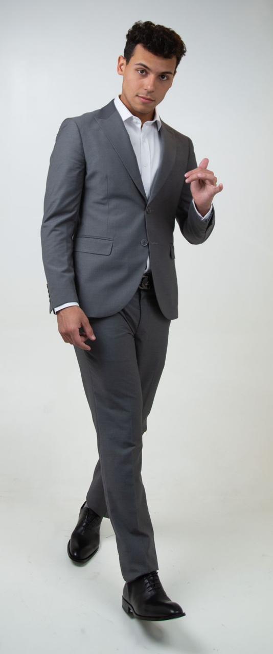 Slim Fit Grey Formal Suit Set
