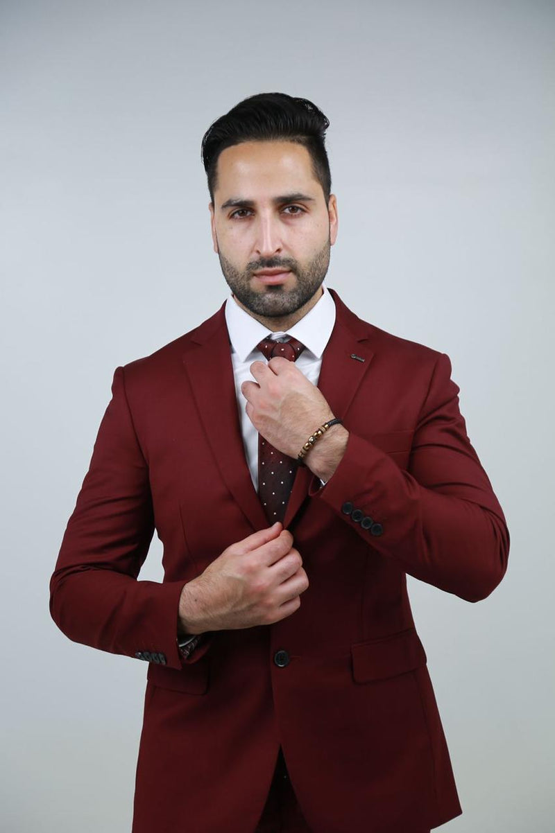 Red Slim Fit Men’s Formal Suit
